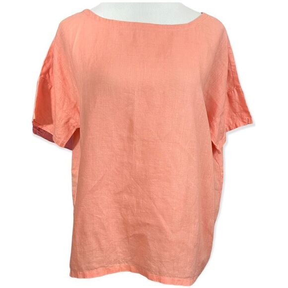 Eileen Fisher Organic Linen Handkerchief Oversized Boxy Top Organic Linen xs - Picture 2 of 6